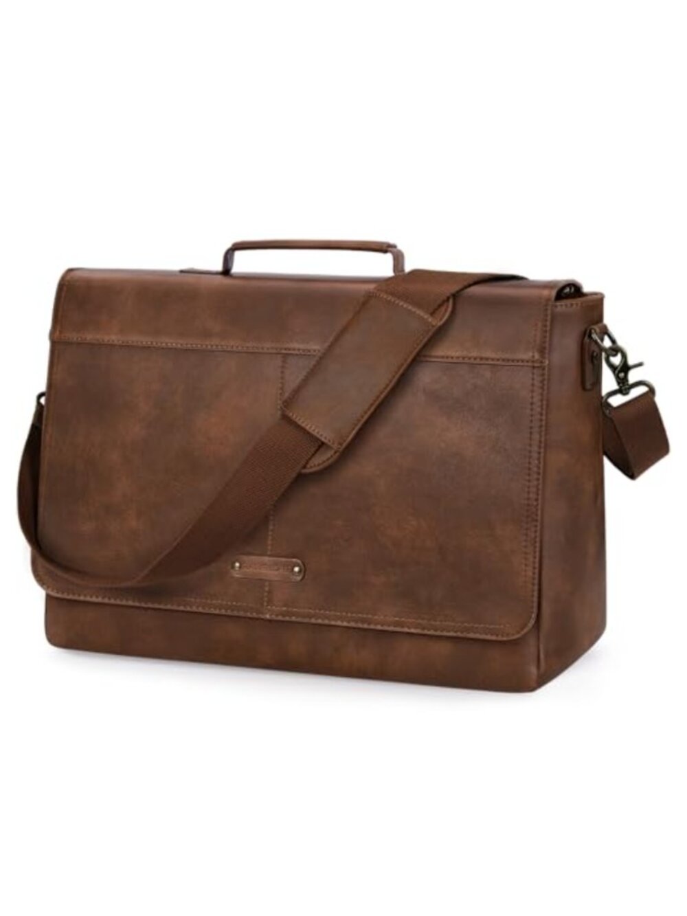 PU Leather Messenger Bag Fits 15.6" Laptop Vintage Briefcase